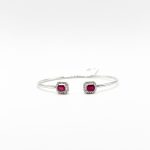Brazalete Doble Cuadro Rubi Con Diamantes