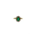 Anillo Lady Di Esmeralda con Diamantes