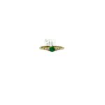 Anillo Esmeralda Redonda Con Diamantes