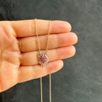 Collar Sagrado Corazon Rubi Con Diamantes