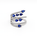 Anillo Abanico Con Zafiros