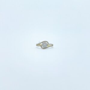 Anillo Cruzado Con Diamantes