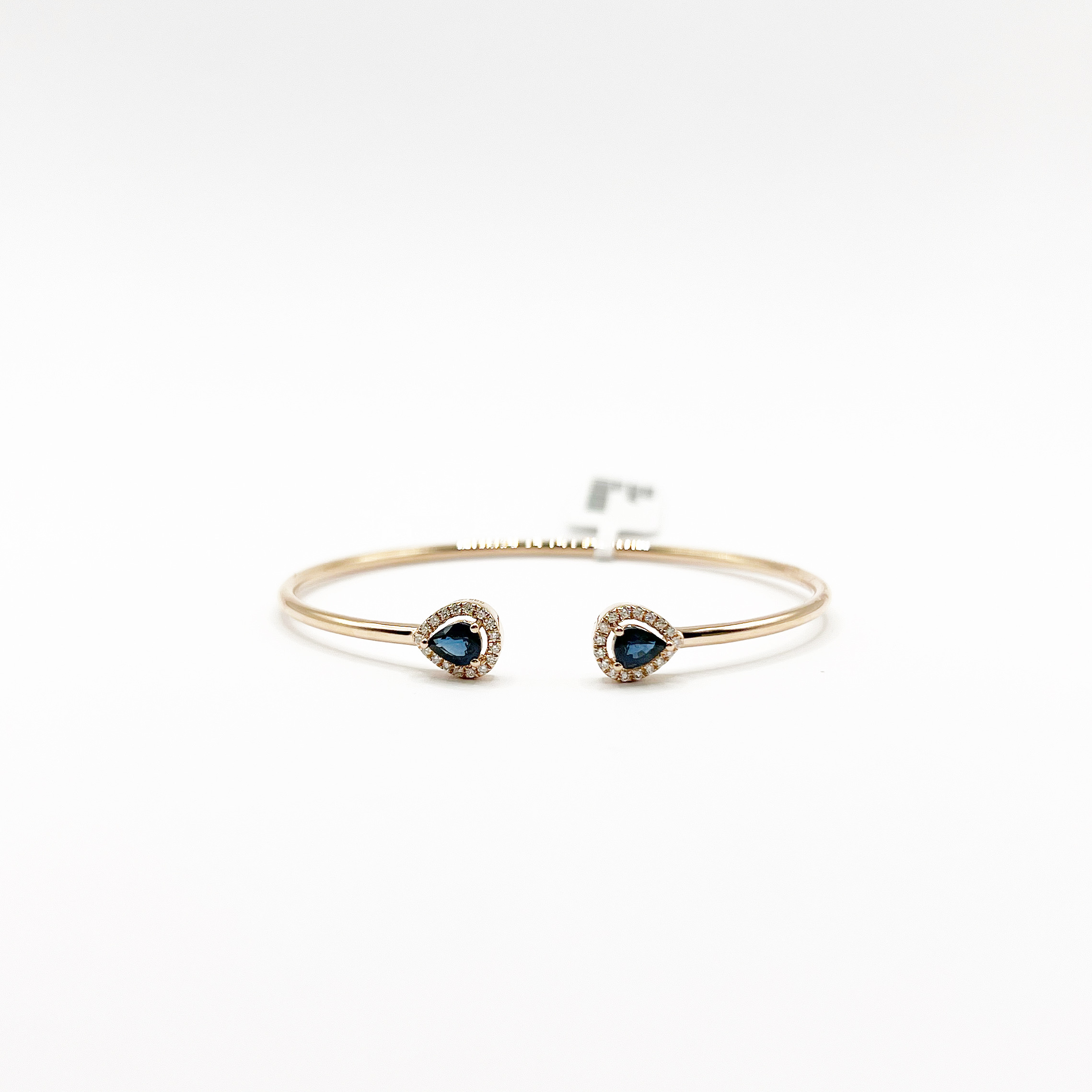 Brazalete Doble Gota Zafiro Con Diamantes