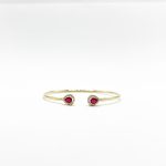 Brazalete Doble Gota Rubi Con Diamantes