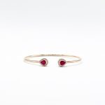 Brazalete Doble Gota Rubi Con Diamantes