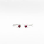 Brazalete Doble Gota Rubi Con Diamantes