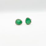 Aretes Laja de Esmeralda con Diamantes