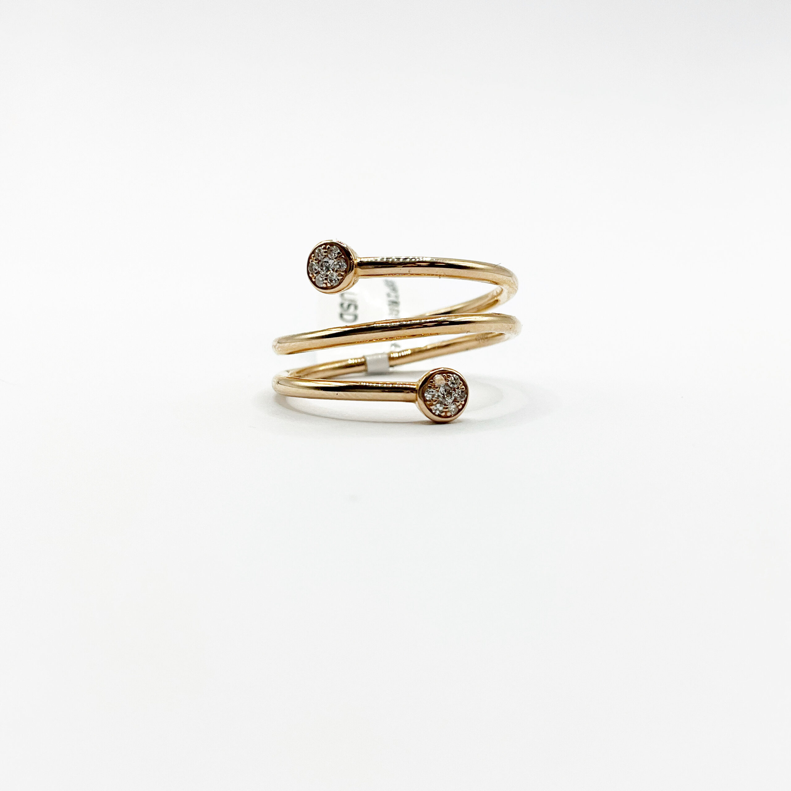 Anillo Espiral Con Diamantes