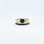 Anillo Circulo con Churumbela de Diamantes Negros