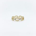 Anillo Eslabones con Diamantes