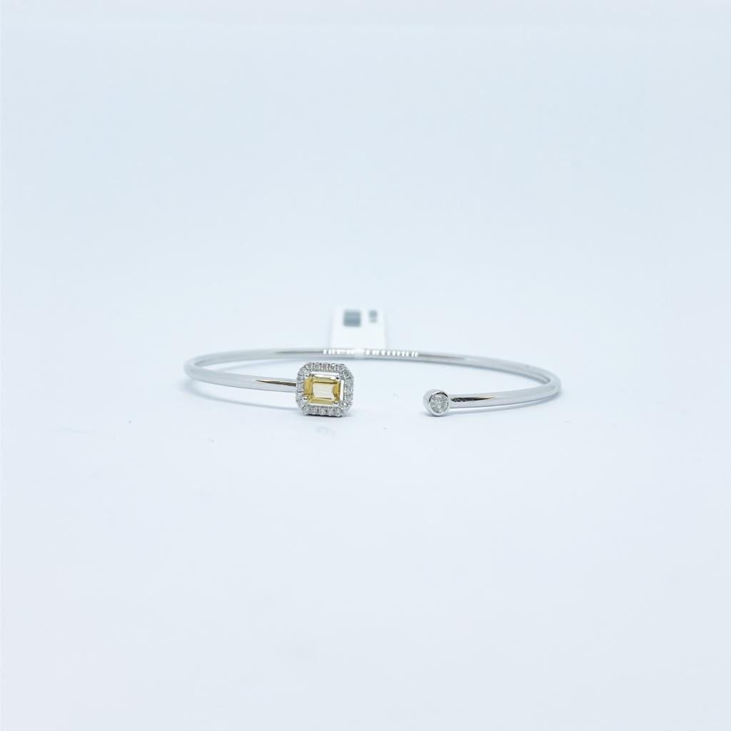 Brazalete Cuadro Citrino con Diamante