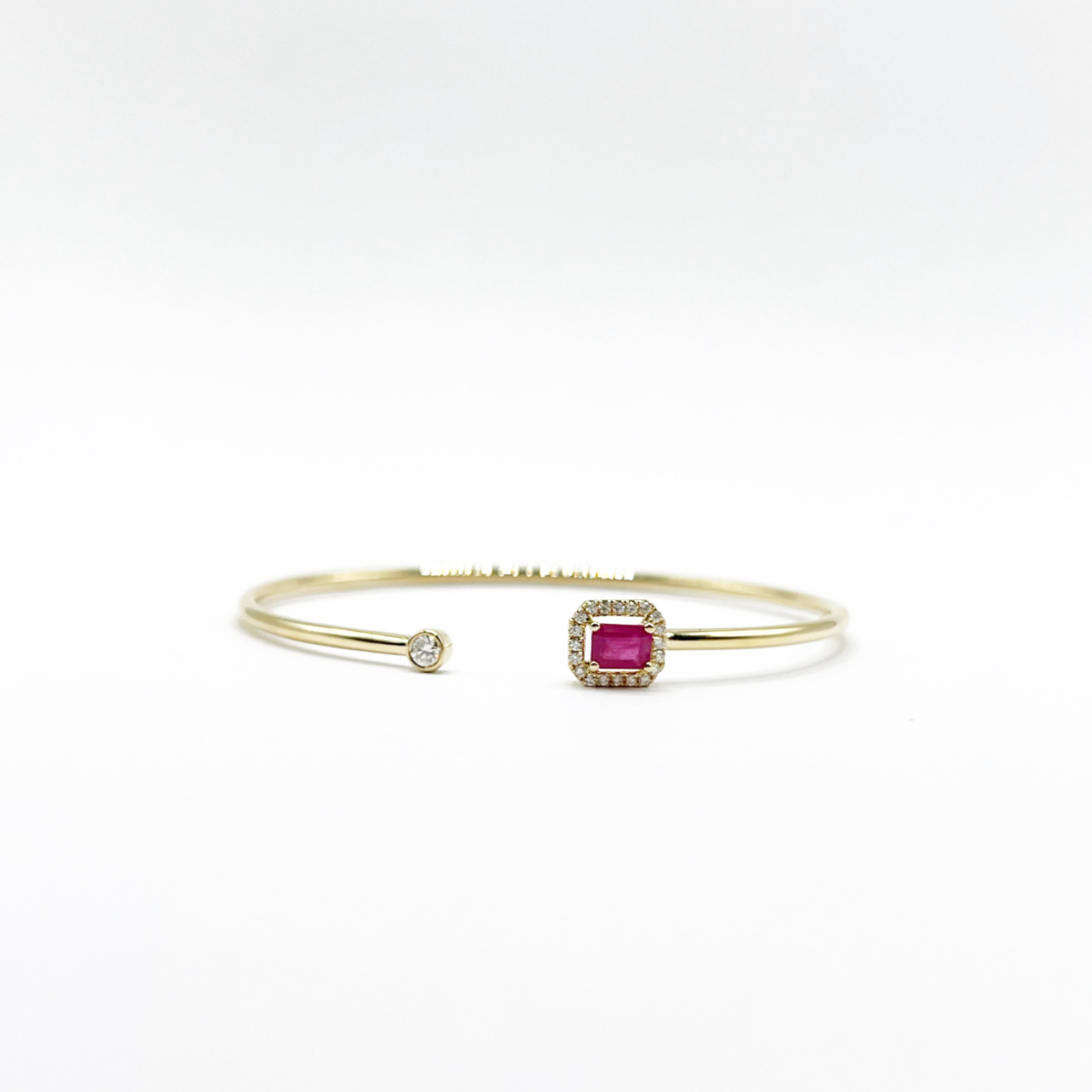 Brazalete Cuadro Rubi Con Diamantes