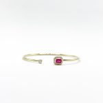 Brazalete Cuadro Rubi Con Diamantes