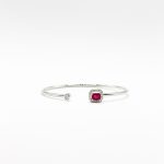 Brazalete Cuadro Rubi Con Diamantes