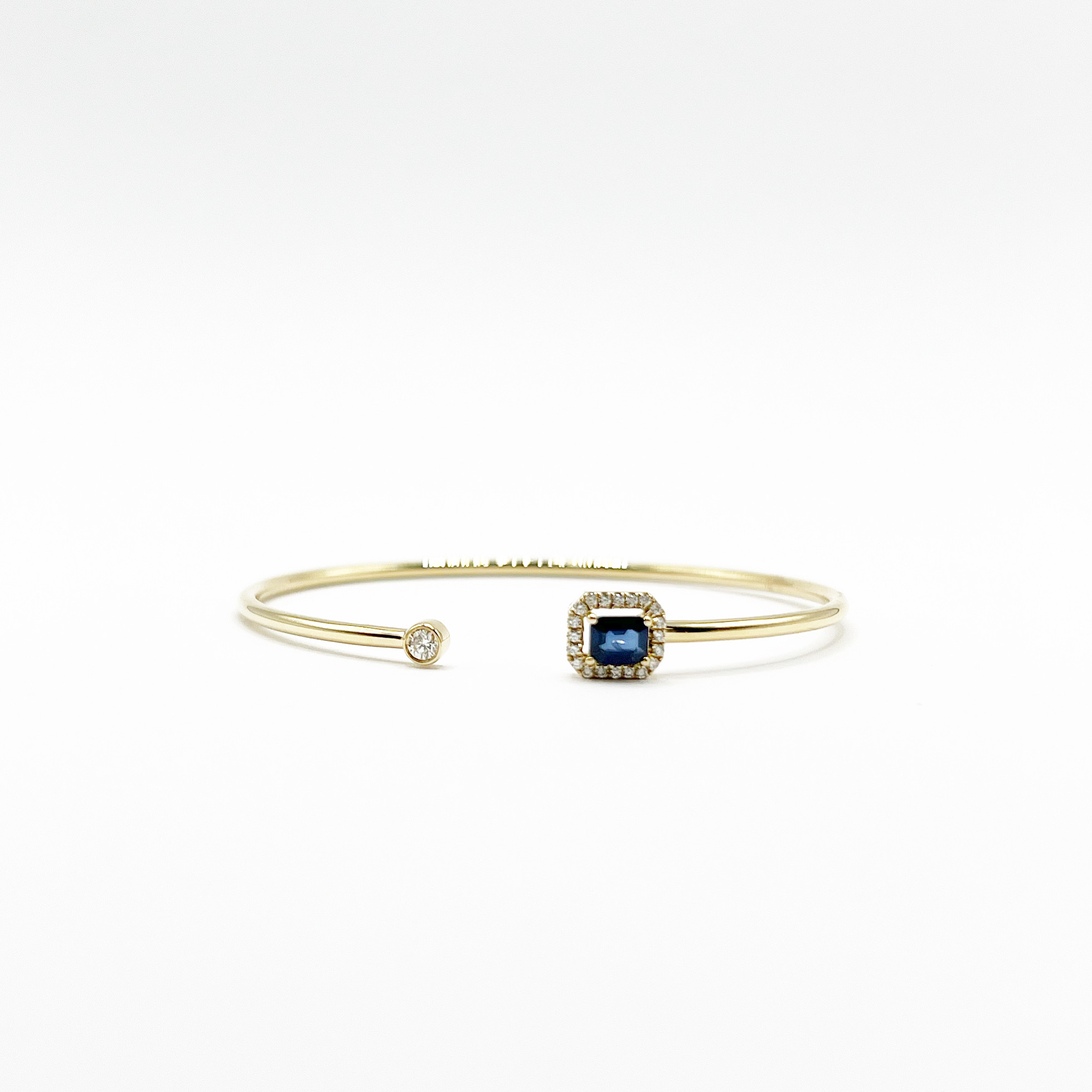 Brazalete Cuadro Zafiro Con Diamantes