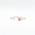 Brazalete Cuadro Zafiro Rosa Con Diamantes