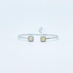 Brazalete Doble Cuadro Citrino con Diamante