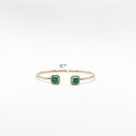 Brazalete Doble Cuadro Esmeralda con Diamantes