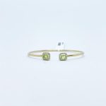 Brazalete Doble Cuadro Peridoto con Diamante