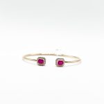 Brazalete Doble Cuadro Rubi Con Diamantes