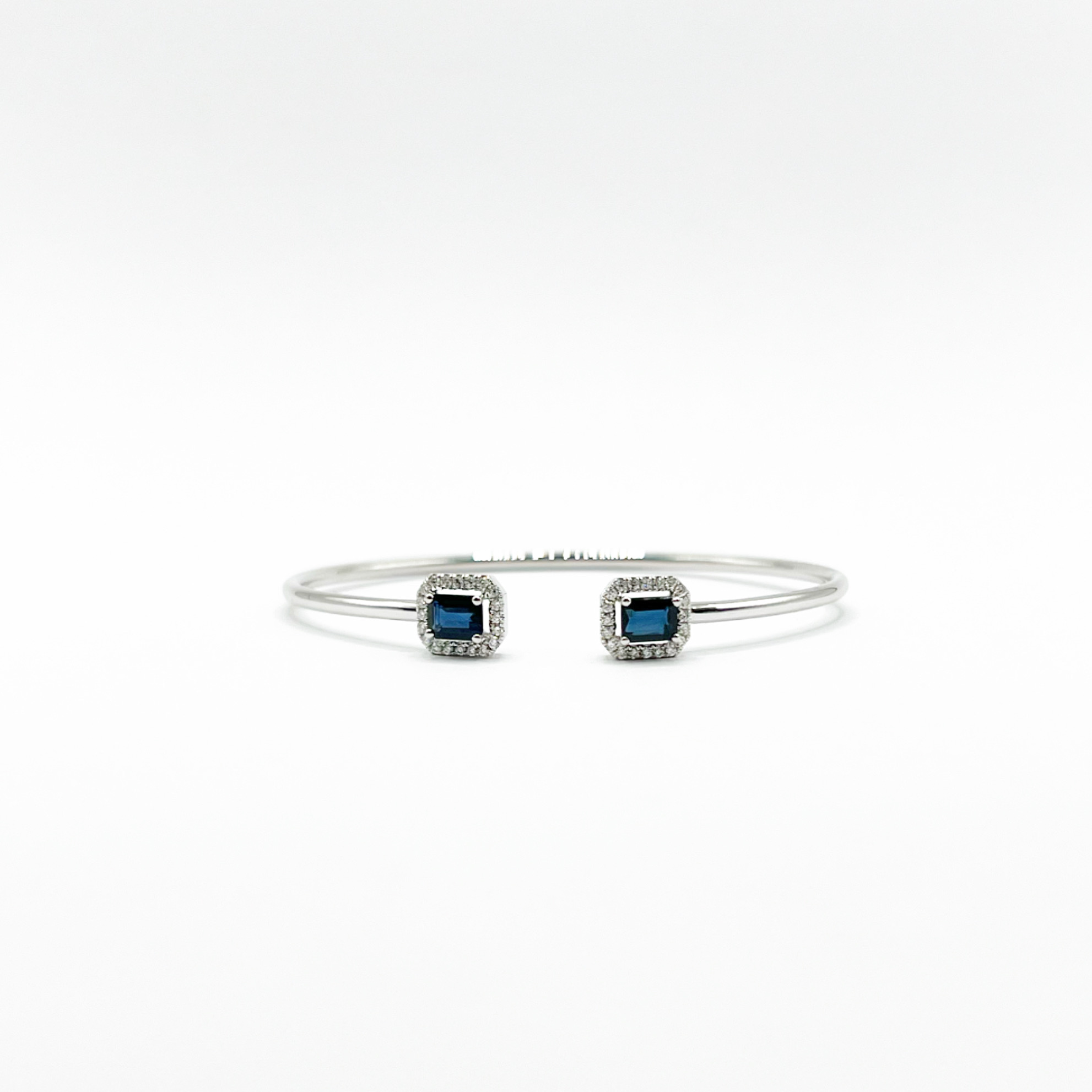 Brazalete Doble Cuadro Zafiro con Diamantes