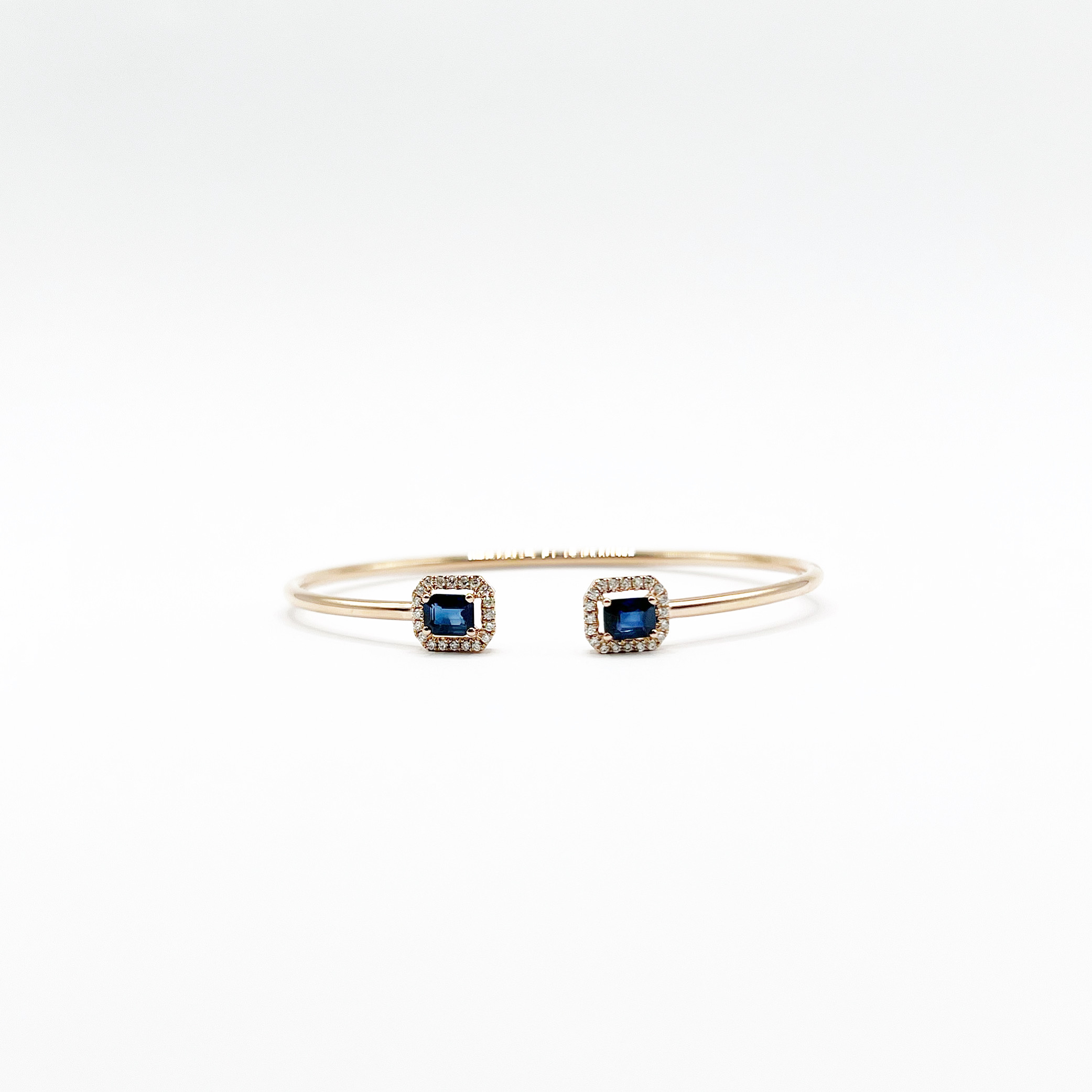 Brazalete Doble Cuadro Zafiro Con Diamantes