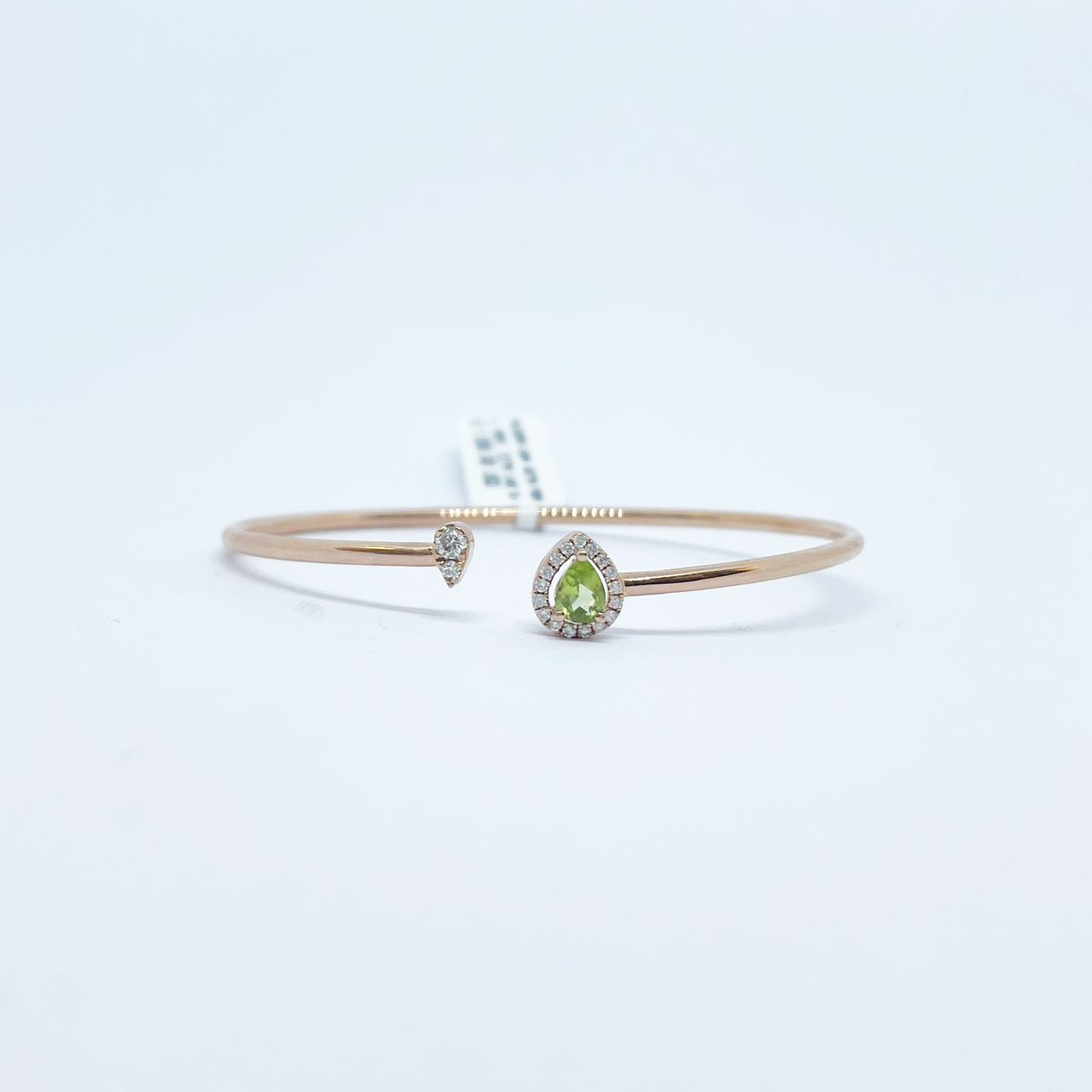 Brazalete Gota de Peridoto y Diamante