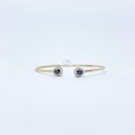 Brazalete Doble Gota de Diamante Negro y Diamante