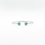 Brazalete Doble Gota Esmeralda Con Diamantes