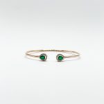 Brazalete Doble Gota Esmeralda Con Diamantes