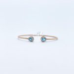 Brazalete Doble Gota Topacio Azul con Diamante
