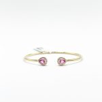 Brazalete Doble Gota Zafiro Rosa Con Diamantes
