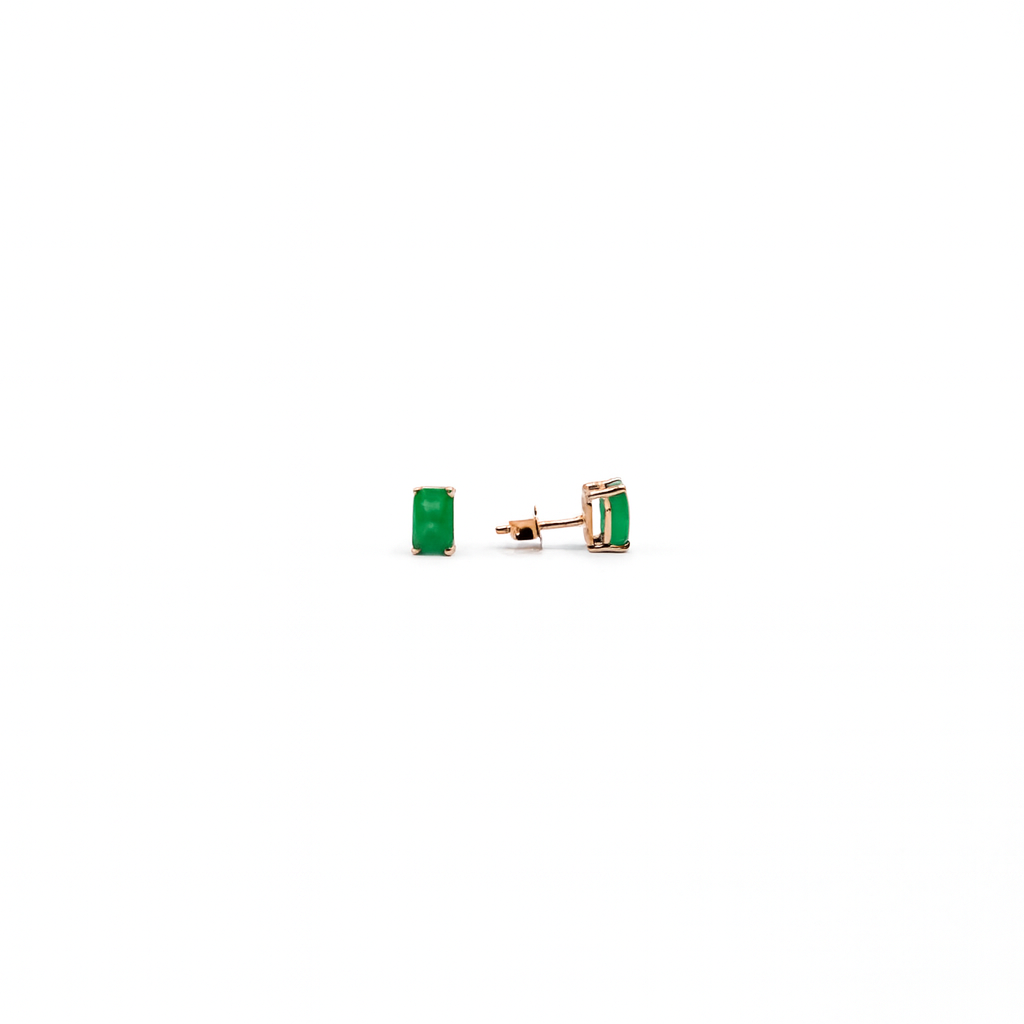 Aretes Solitario De Esmeralda