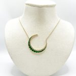 Collar Luna Esmeralda Con Diamantes