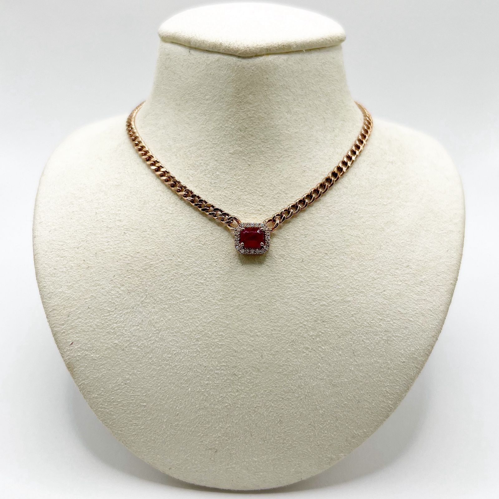 Gargantilla Cuadro de Rubi con Diamantes