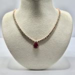 Gargantilla Gota de Rubi con Diamantes
