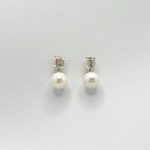 Aretes Topacio Blanco Con Perla