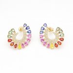 Aretes Abanico Zafiros Raimbow