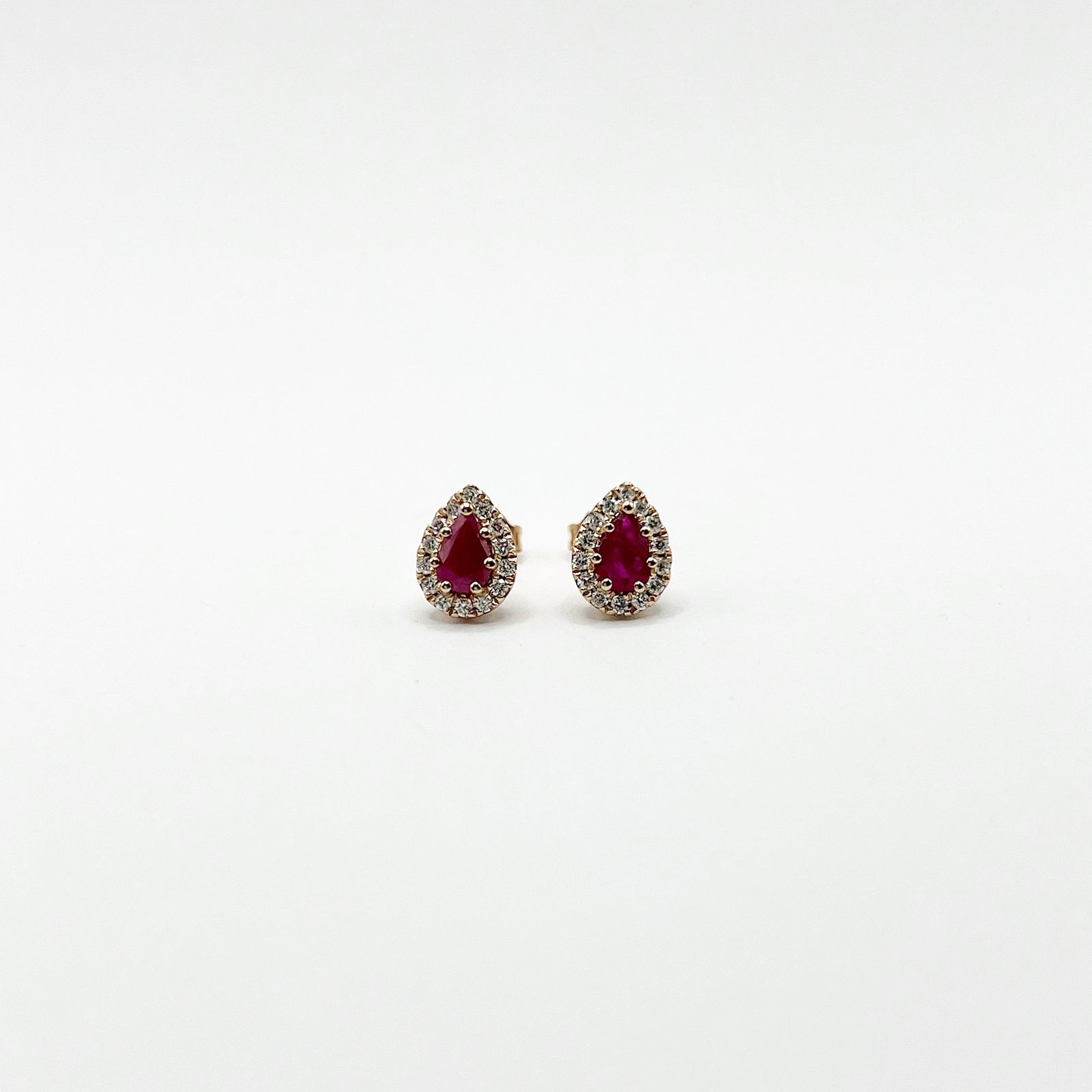 Aretes Gota Rubi