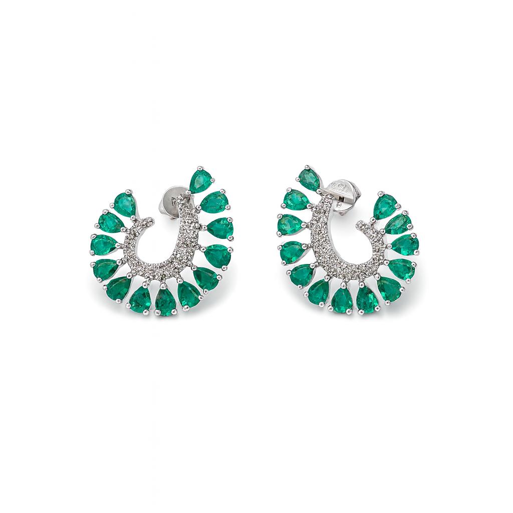 Aretes Abanico De Esmeraldas