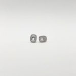 Aretes Cuadro Topacio Blanco Con Halo De Diamantes