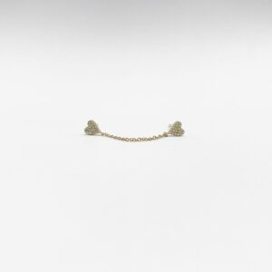 Arete Corazon Doble Con Cadena