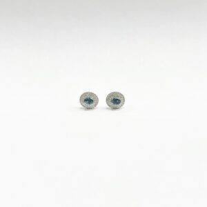 Aretes Oval Topacio London Con Diamantes