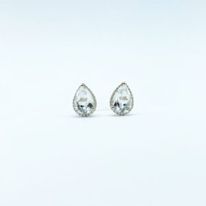 Aretes Gota Topacio Blanco