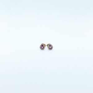 Aretes Gota Zafiro Rosa Mini