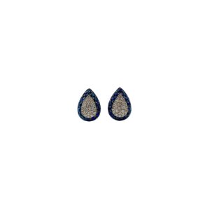 Aretes Gota Zafiro Con Diamantes Pave