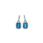 Aretes Cuadro Topacio Azul