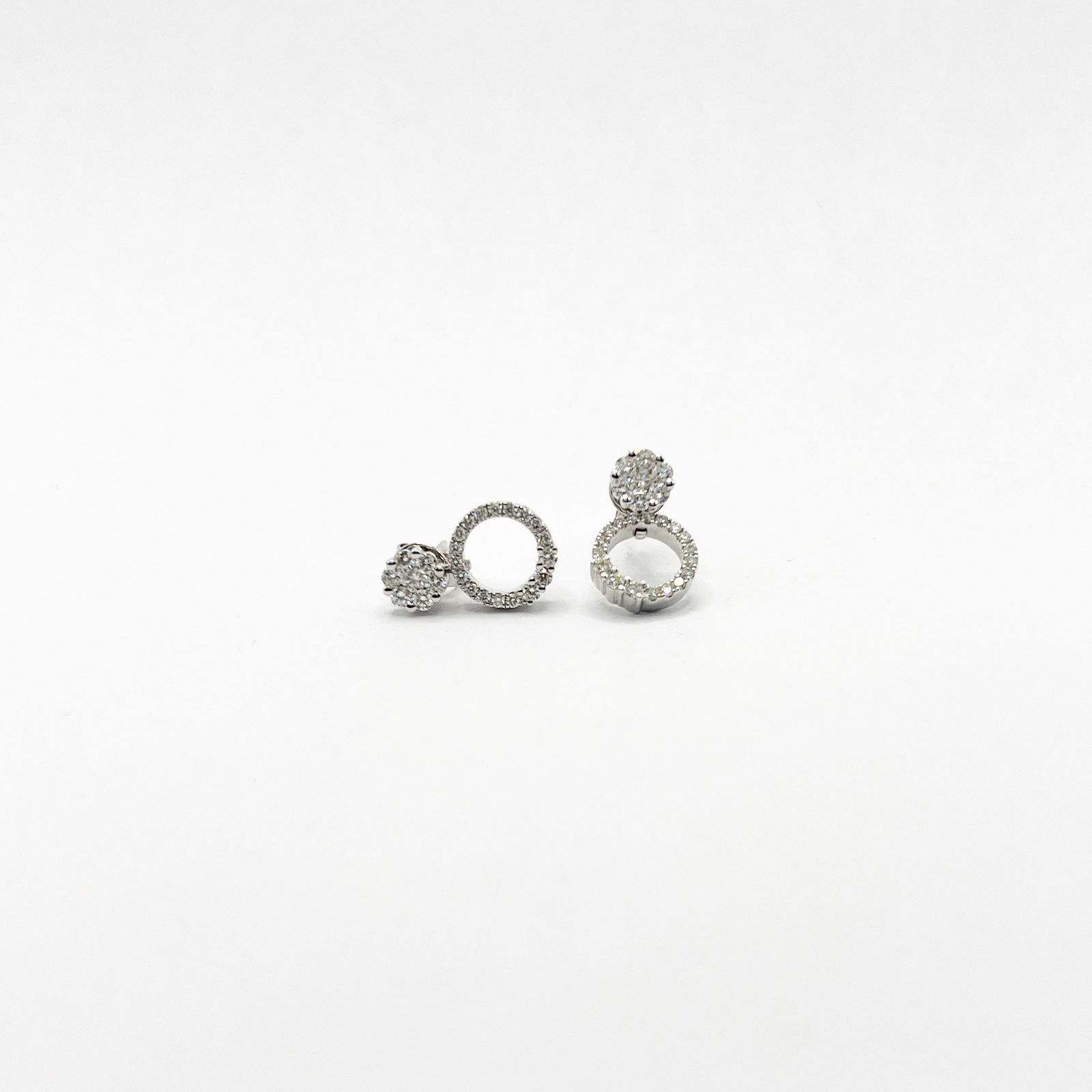 Aretes Doble De Diamantes