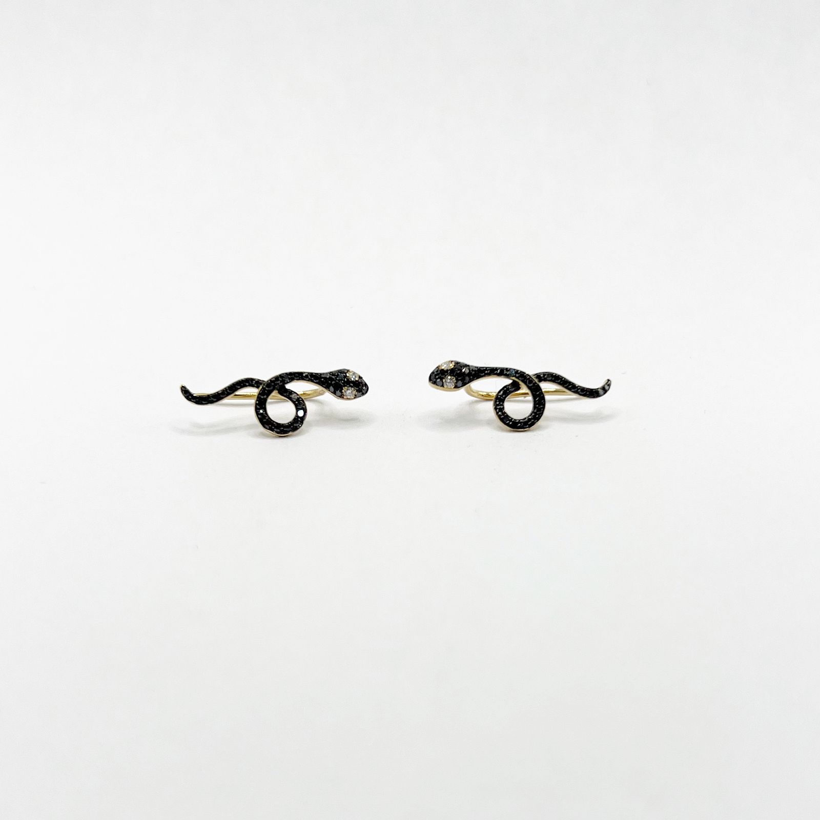Aretes Climber Serpientes Diamante Negro