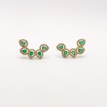 Aretes Media Luna De Esmeraldas